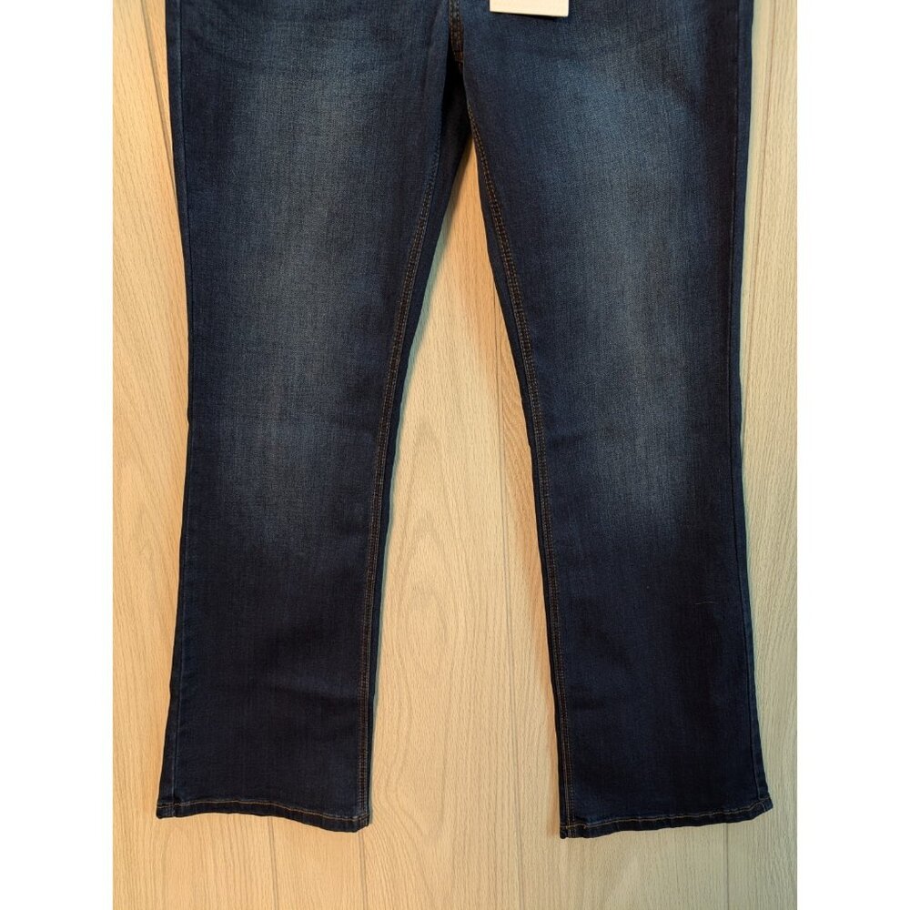 Kancan Jeans Womens 30 Blue Flared Mid Rise Dark Wash Denim 5 Pocket Jeans New - Picture 3 of 12